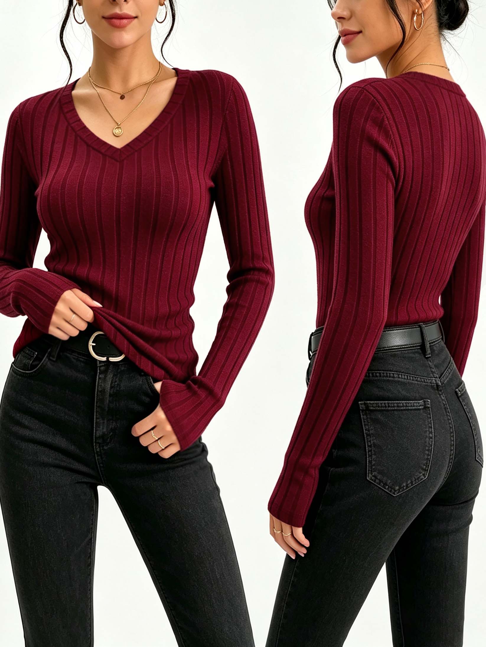 Damen-T-Shirt mit V-Ausschnitt – Winter Clothing For Women Bewertung und Preis