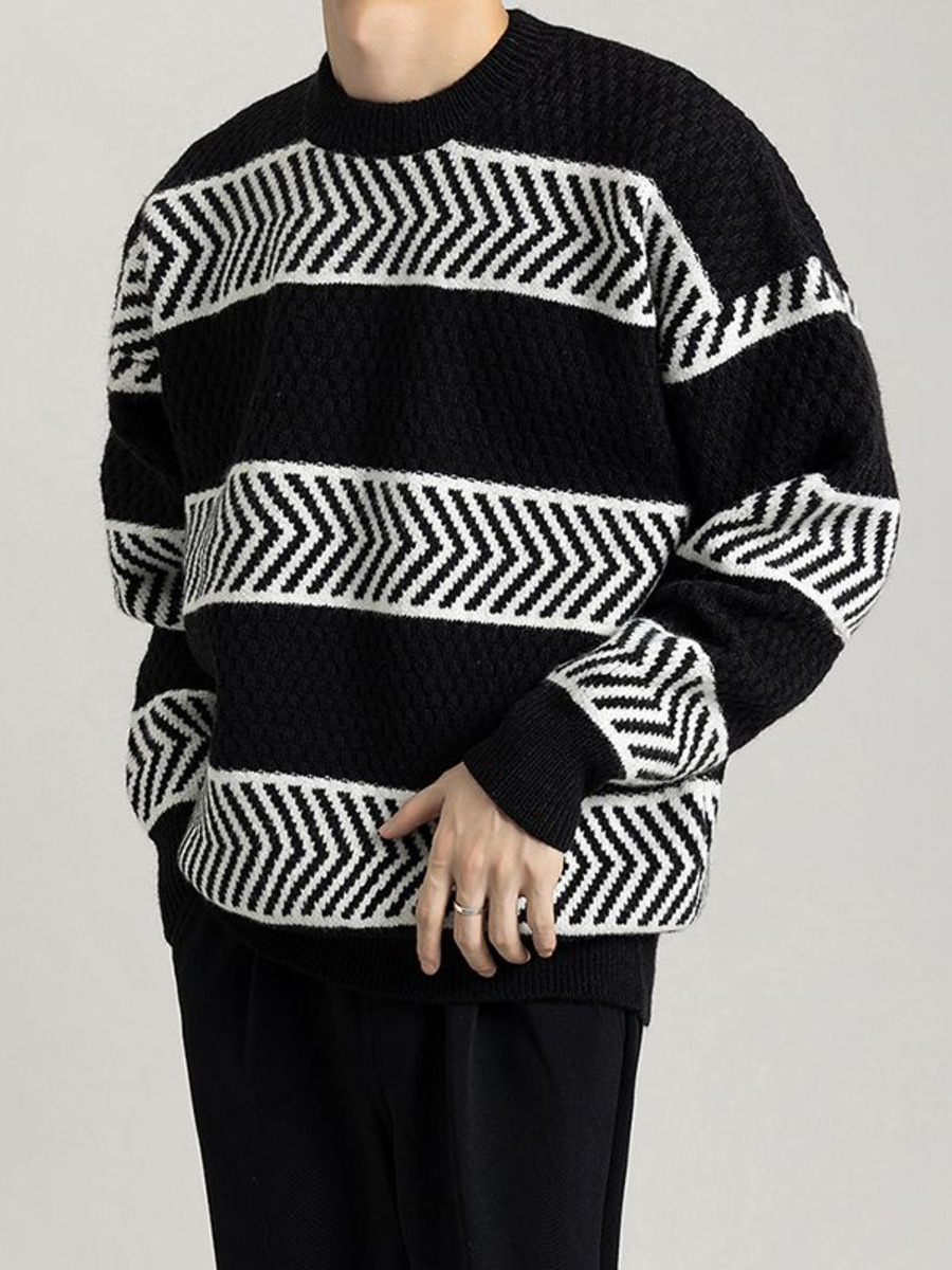 Casual Lose Streifen Pullover  – Winter Clothing Hong Kong Bewertung und Preis