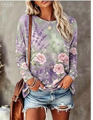 Damen-Langarm-T-Shirt mit Farb – Winter Clothing For Women Bewertung und Preis