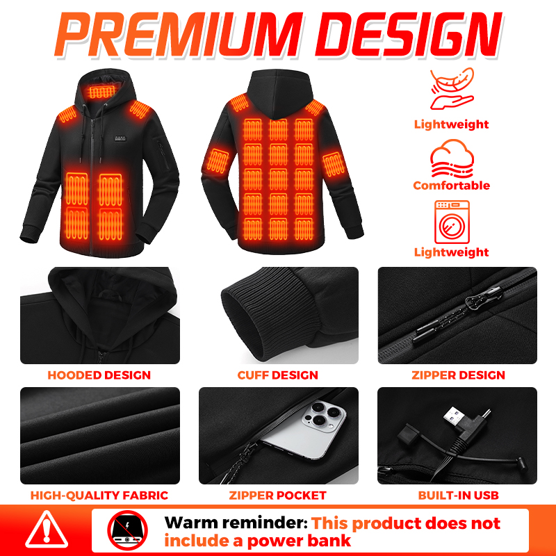 Heiz-Hoodie, 26 Zonen, beheizt – Winter Clothing Hiking Bewertung und Preis